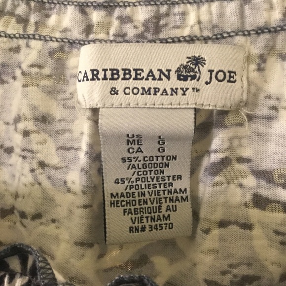 Caribbean Joe LG navy, white long sleeve top - Picture 7 of 8